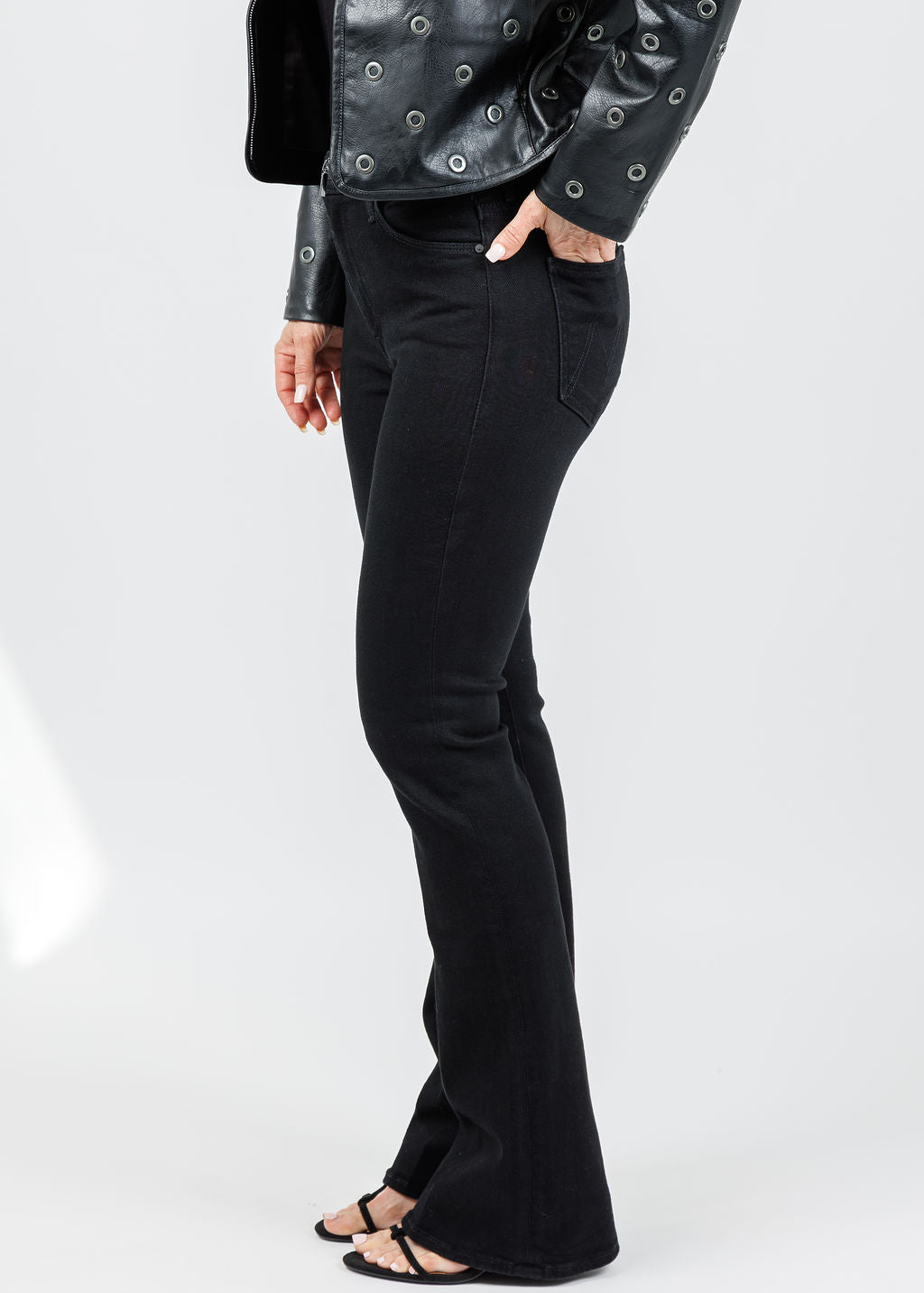 Mother The Weekender Fray Jeans in Nighty Night available at Barbara Katz