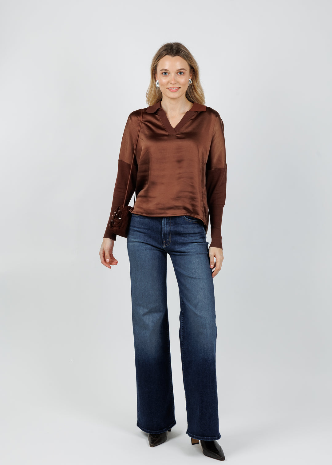 Mother The Hustler Roller Sneak Jeans in Troublemaker available at Barbara Katz