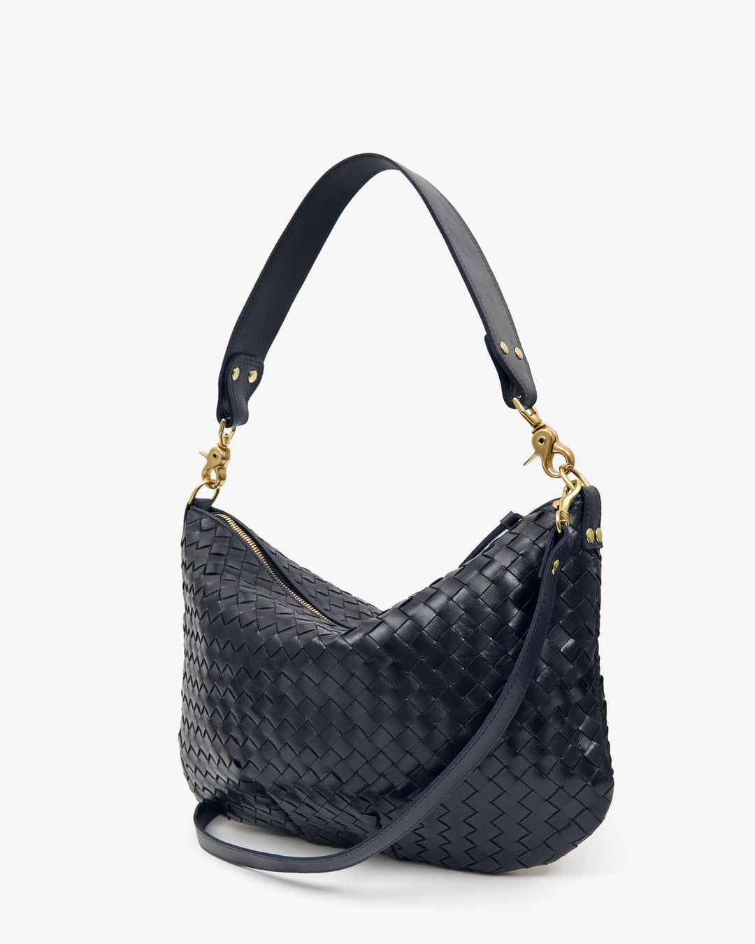 Clare V Moyen Messenger Bag in Twilight Diagonal Woven available at Barbara Katz