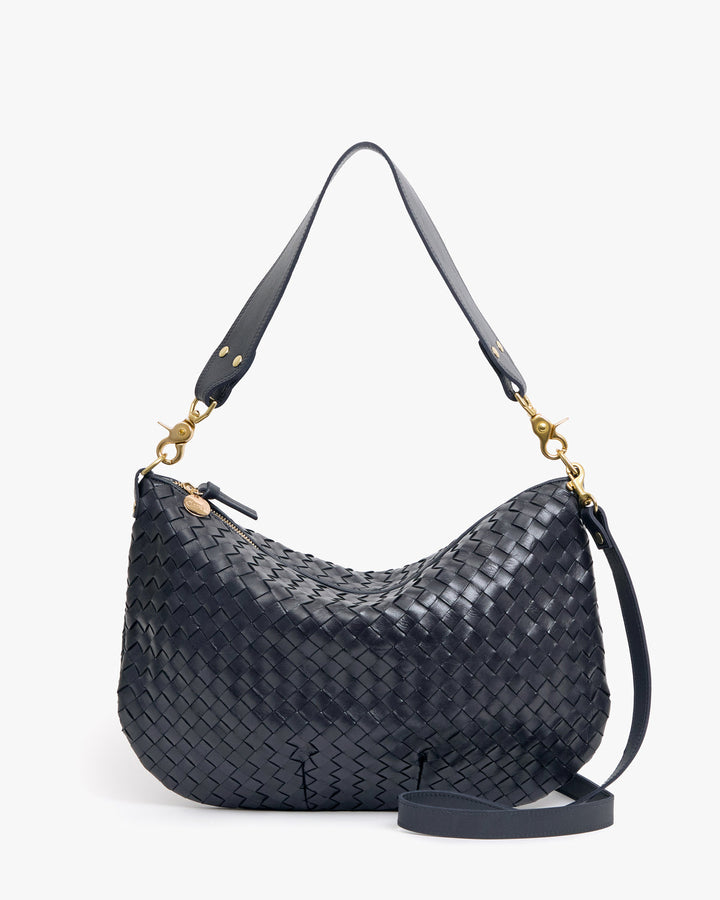 Clare V Moyen Messenger Bag in Twilight Diagonal Woven available at Barbara Katz