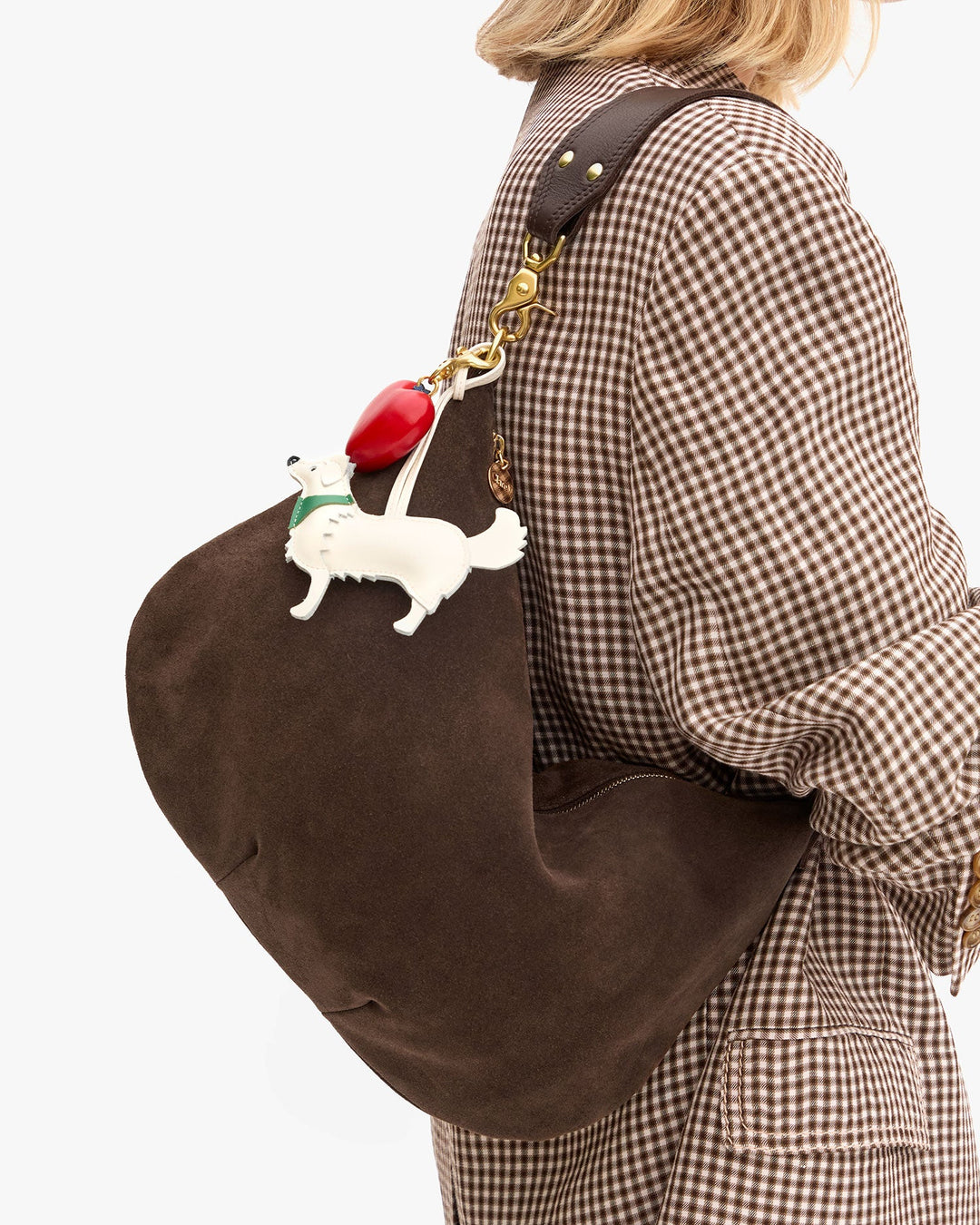 Clare V Moyen Messenger Bag in Chocolate Suede available at Barbara Katz