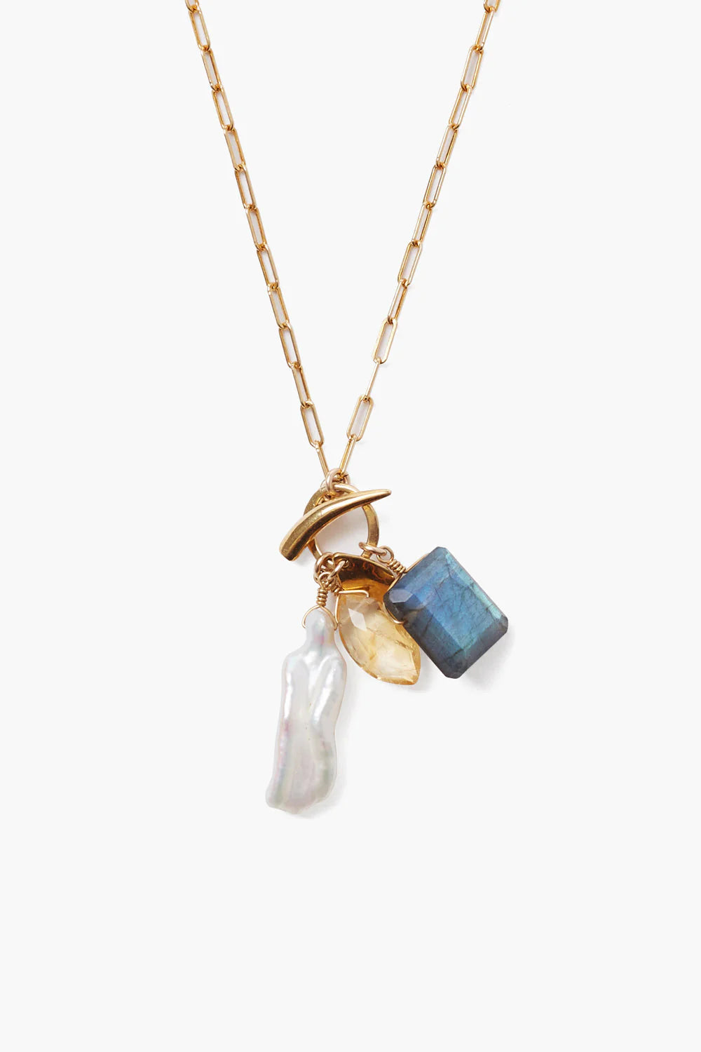Chan Luu Belkis Labradorite Mix Charm Necklace available at Barbara Katz