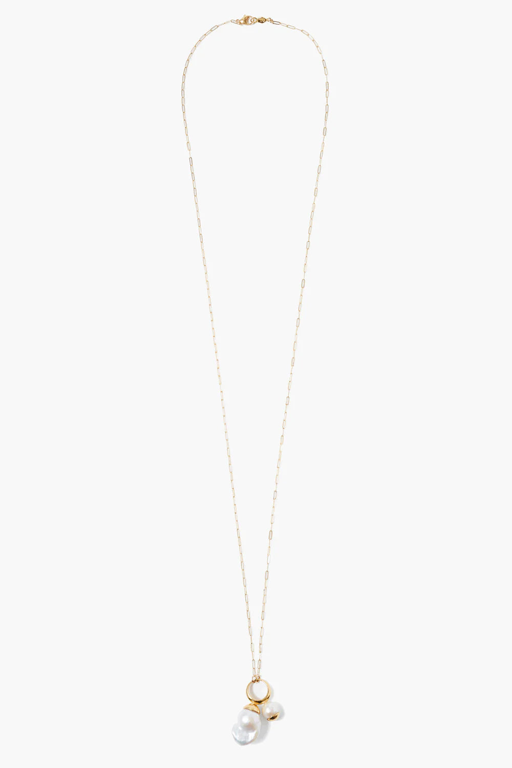 Mona White Pearl Drop Gold Necklace