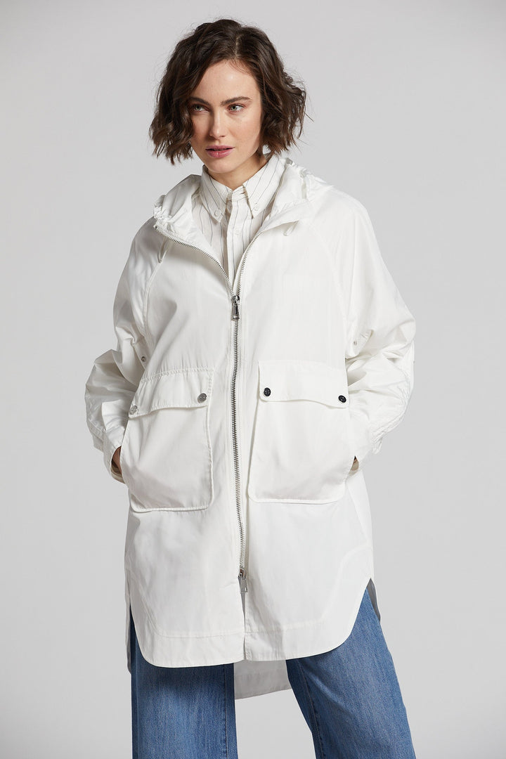 Adroit Atelier Nikita Lightweight Hooded Raincoat - White