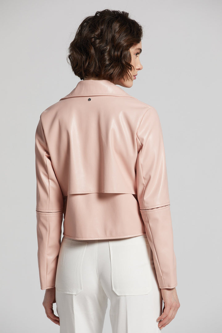 Adroit Atelier Ninon Short Vegan Leather Jacket - Blush