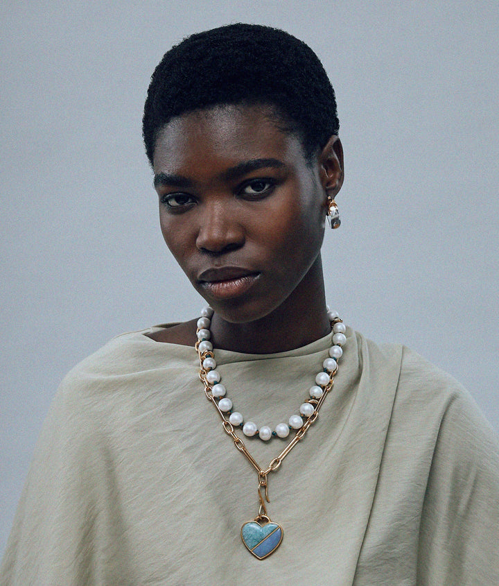 Lizzie Fortunato Mini Organic Hoops in Gold & Clear available at Barbara Katz