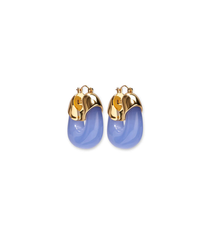 Lizzie Fortunato Mini Organic Hoops in Periwinkle available at Barbara Katz