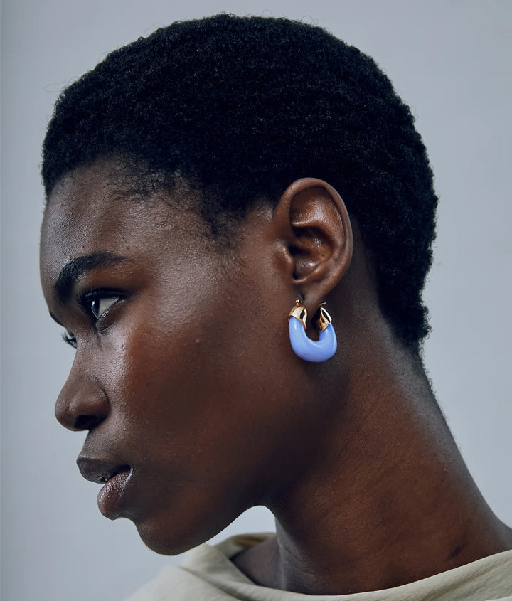 Lizzie Fortunato Mini Organic Hoops in Periwinkle available at Barbara Katz