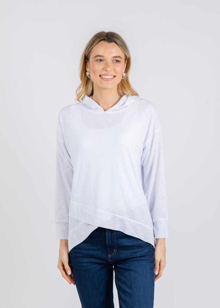 Nally & Millie Ada Hoodie in White available at Barbara Katz