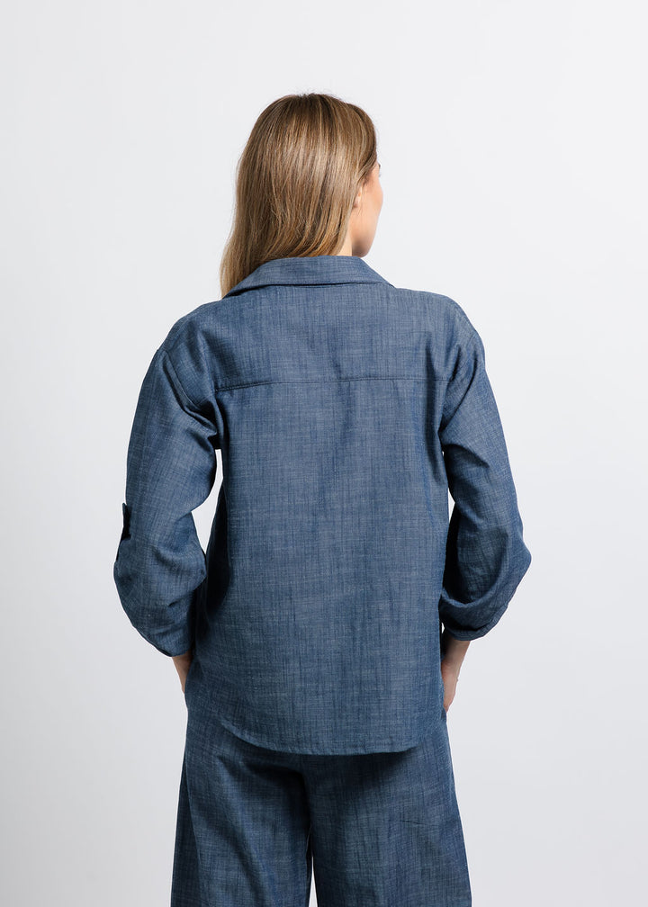 Nally & Millie Ariel Button Down Shirt in Chambray available at Barbara Katz