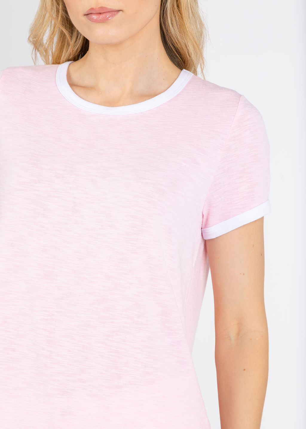Nally & Millie Leah Layered Tee in Baby Pink available at Barbara Katz