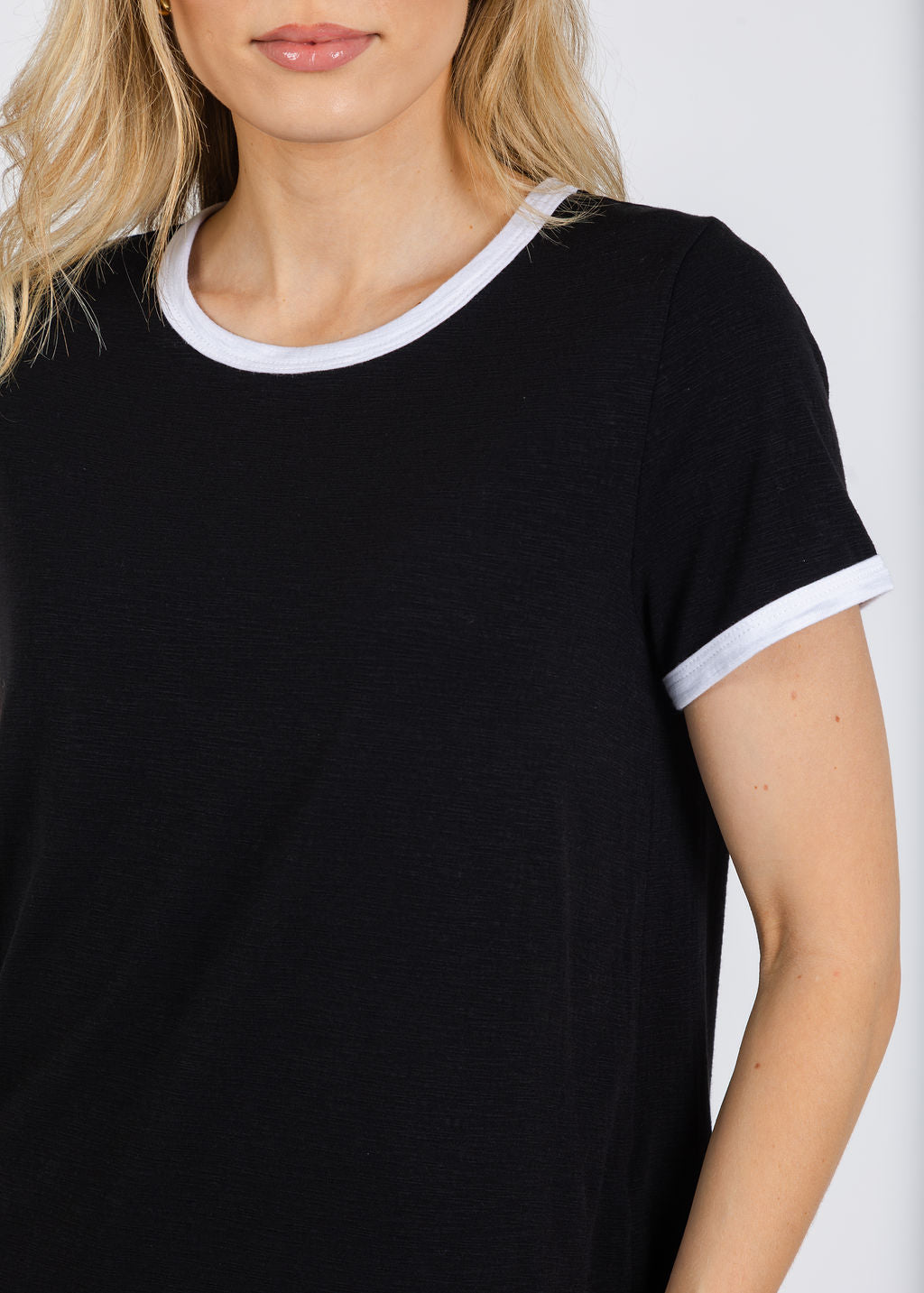 Nally & Millie Leah Layered Tee in Black available at Barbara Katz
