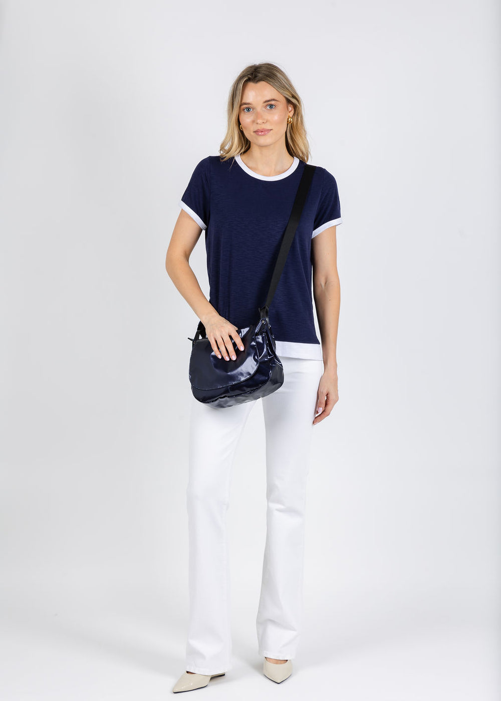 Nally & Millie Leah Layered Tee in Blue Night available at Barbara Katz