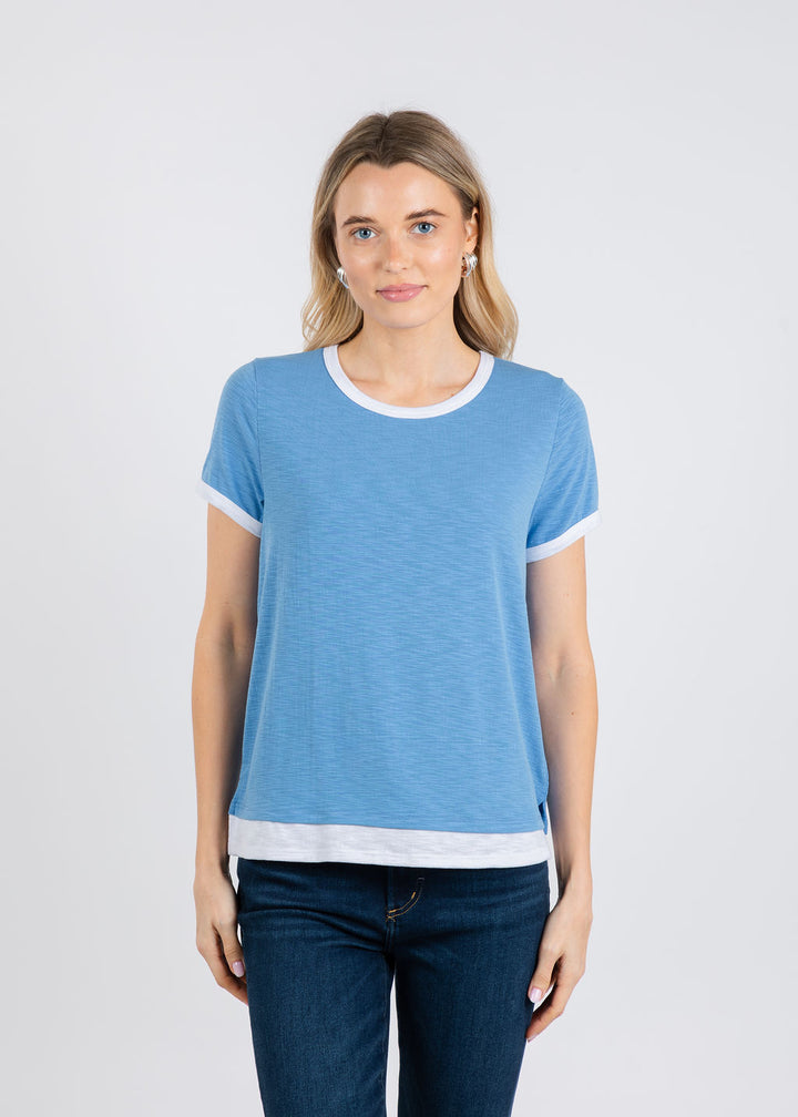 Nally & Millie Leah Layered Tee in Cornflower available at Barbara Katz