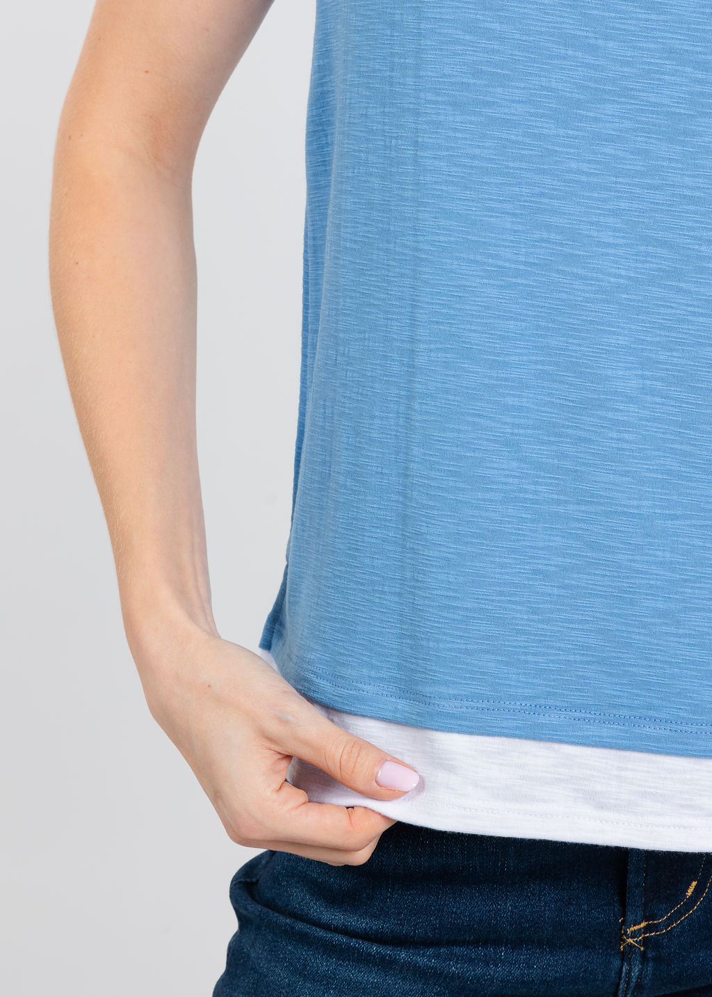 Nally & Millie Leah Layered Tee in Cornflower available at Barbara Katz