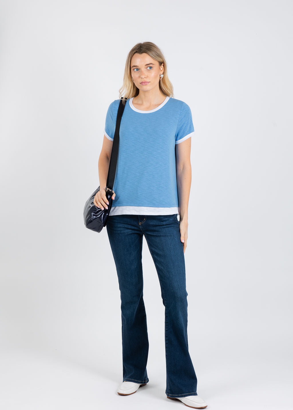 Nally & Millie Leah Layered Tee in Cornflower available at Barbara Katz
