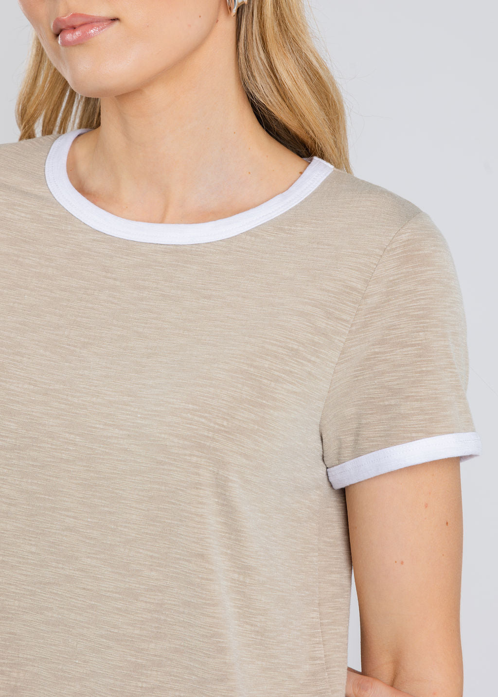Nally & Millie Leah Layered Tee in Khaki available at Barbara Katz