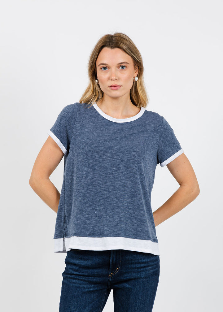 Nally & Millie Leah Layered Tee in Seaport available at Barbara Katz