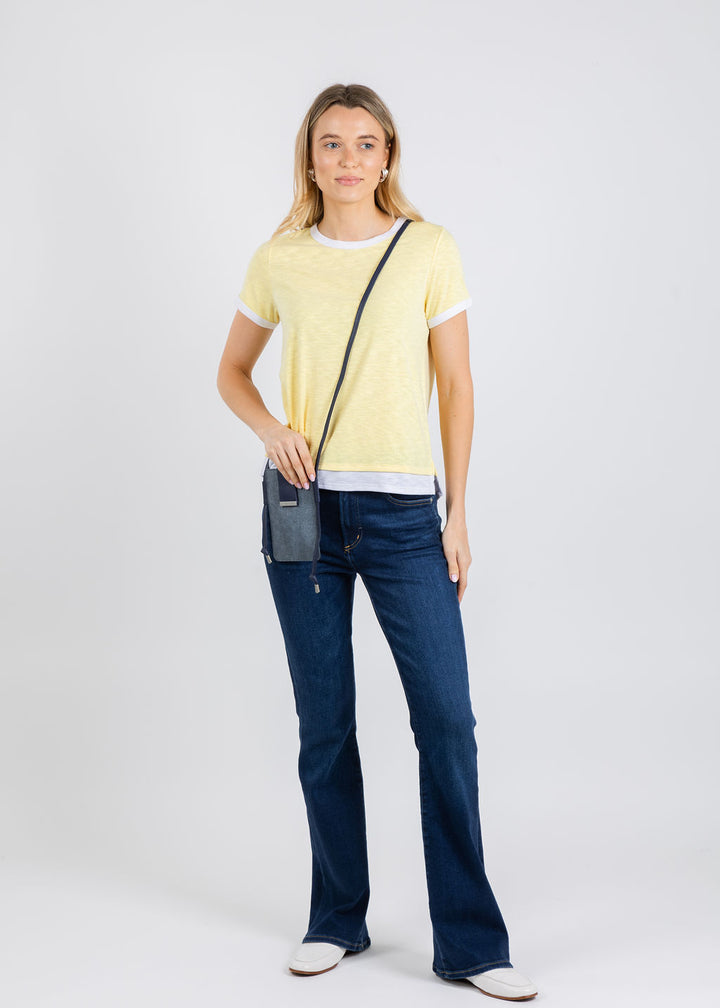 Nally & Millie Leah Layered Tee in Yellow available at Barbara Katz