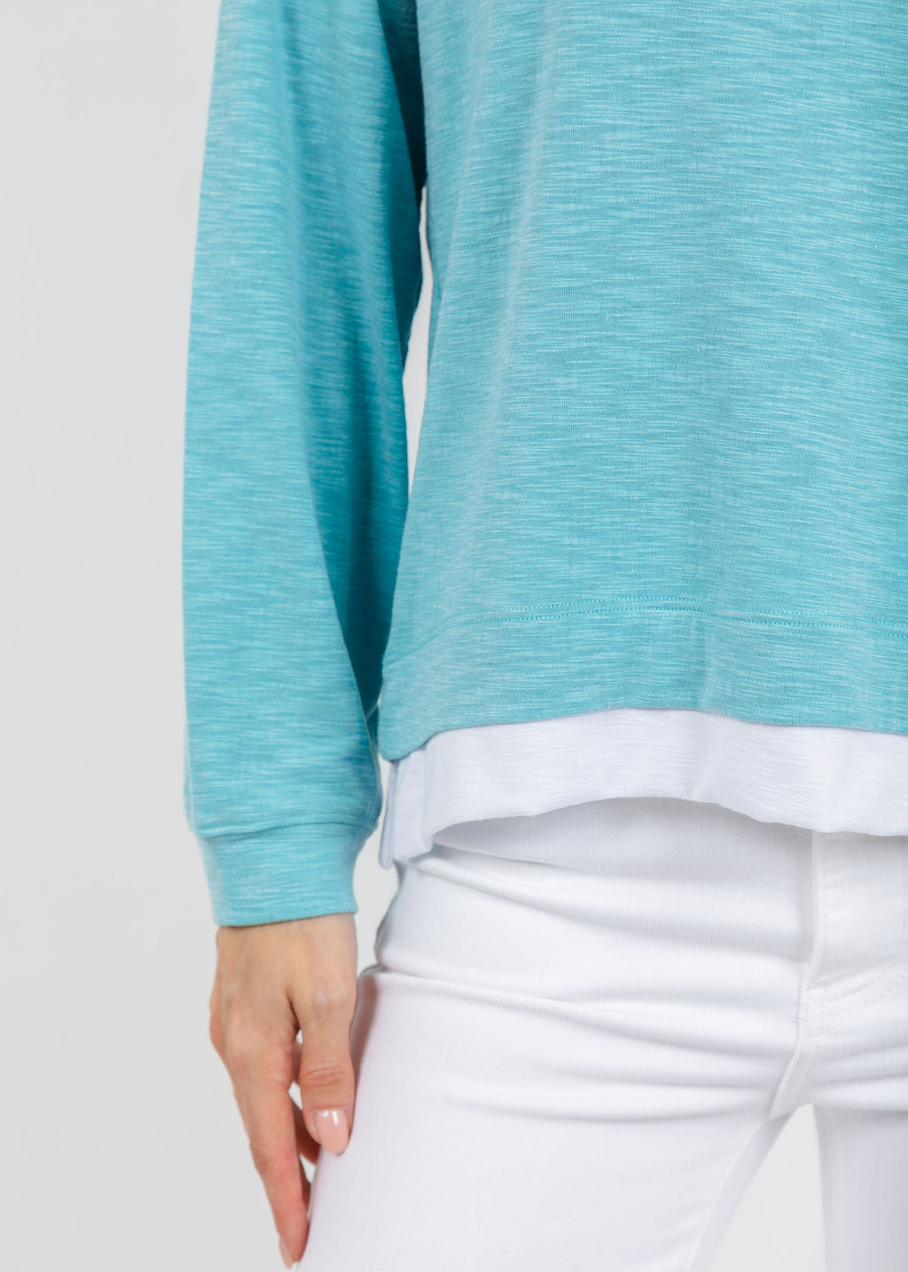 Nally & Millie Lily Layered Polo in Aqua available at Barbara Katz