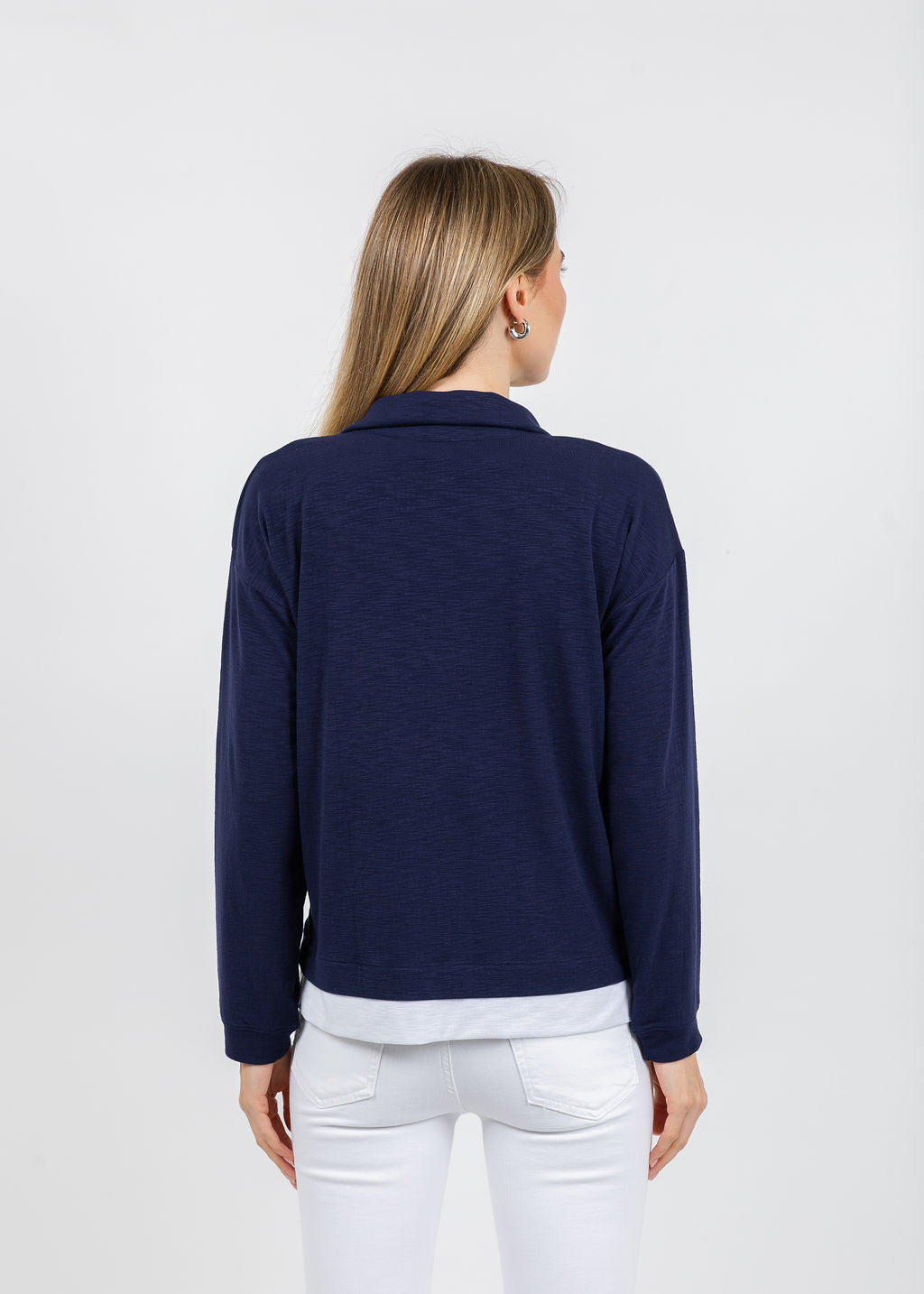 Nally & Millie Lily Layered Polo in Blue Night available at Barbara Katz