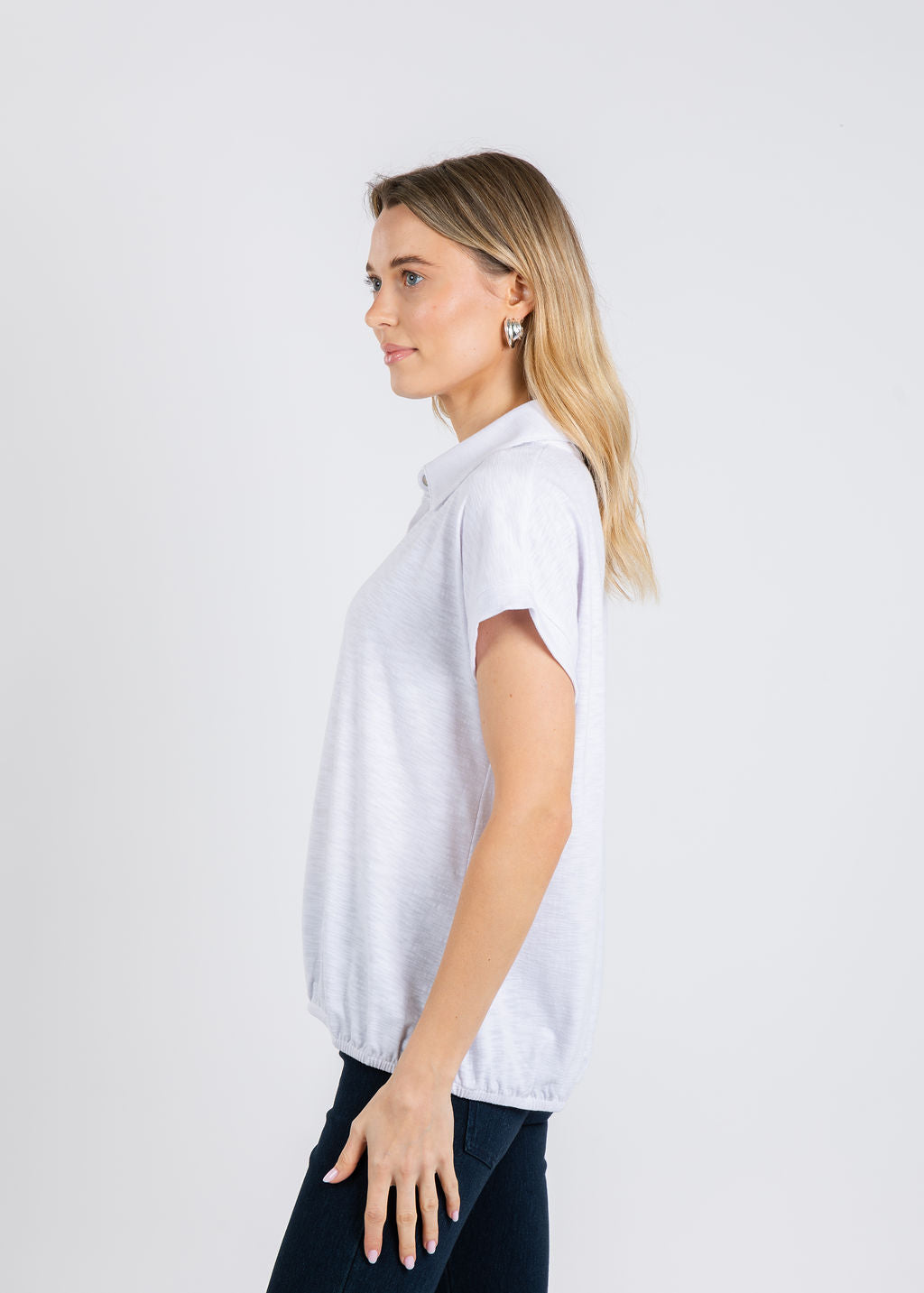 Nally & Millie Wrenley Polo in White available at Barbara Katz