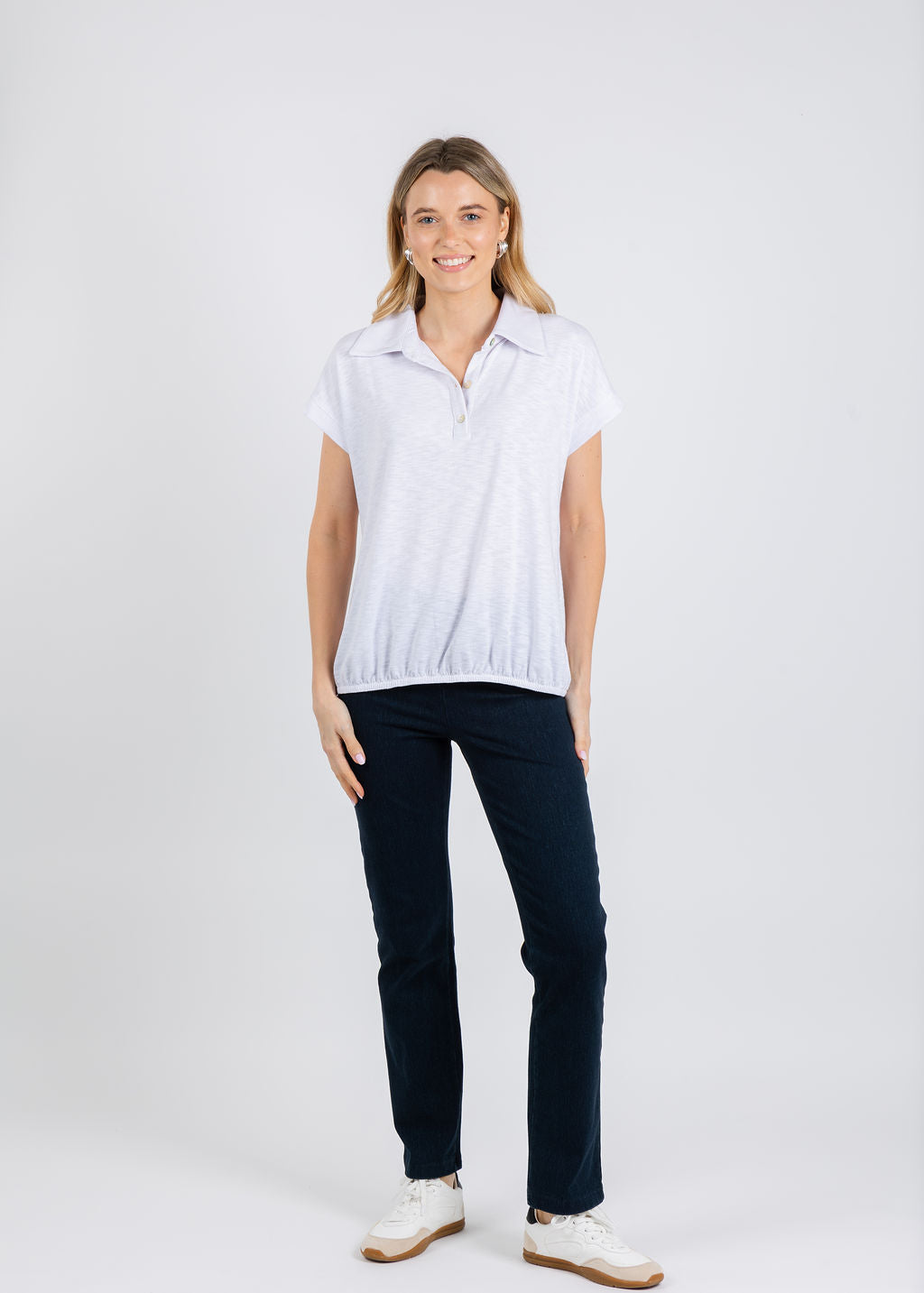Nally & Millie Wrenley Polo in White available at Barbara Katz