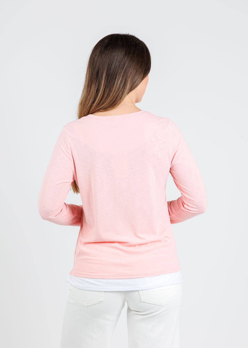 Nally & Millie Lucy Long Sleeve Layered Tee in Pink available at Barbara Katz