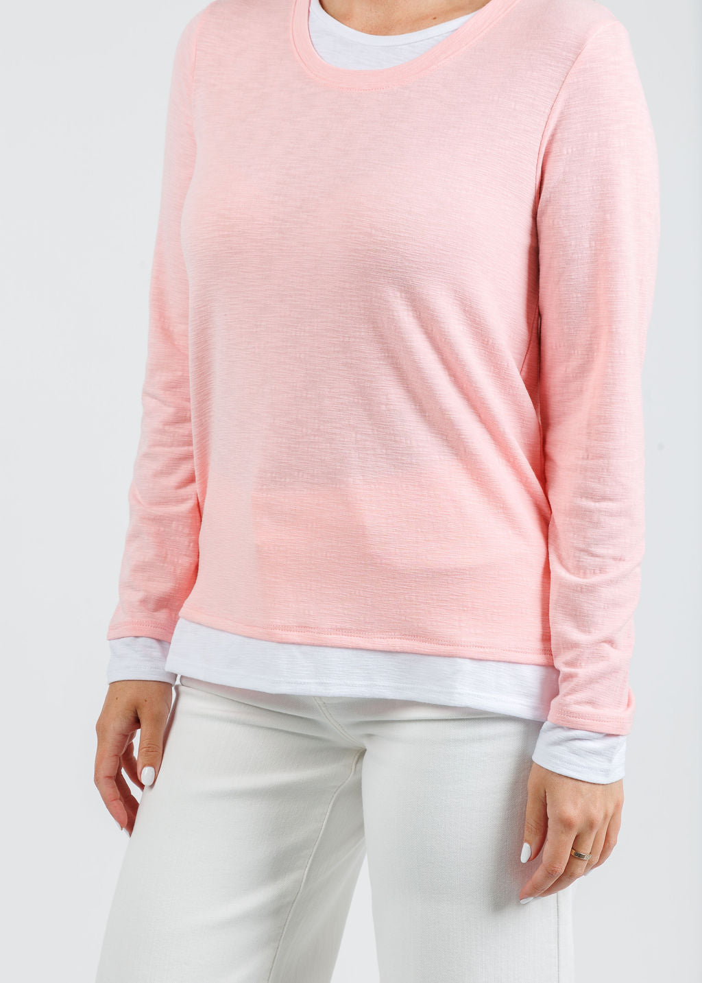 Nally & Millie Lucy Long Sleeve Layered Tee in Pink available at Barbara Katz