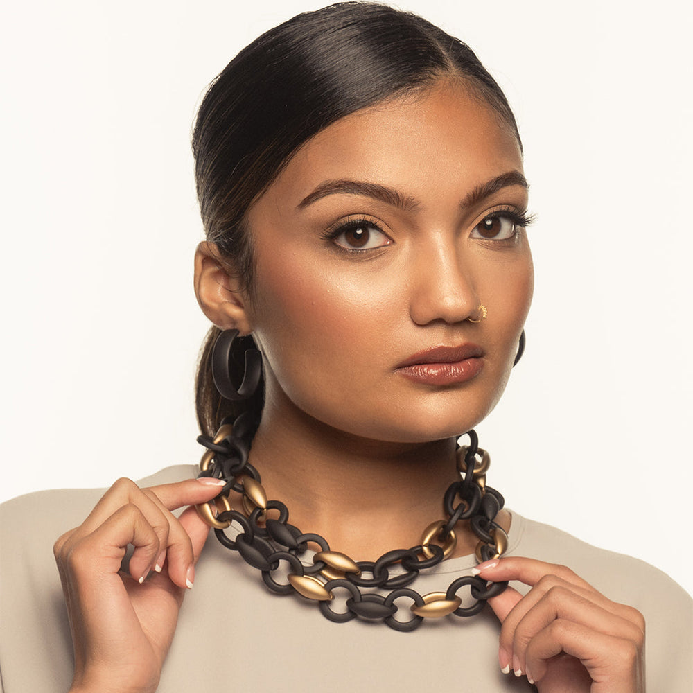 PONO Natalia Barile Necklace in Matte Black available at Barbara Katz
