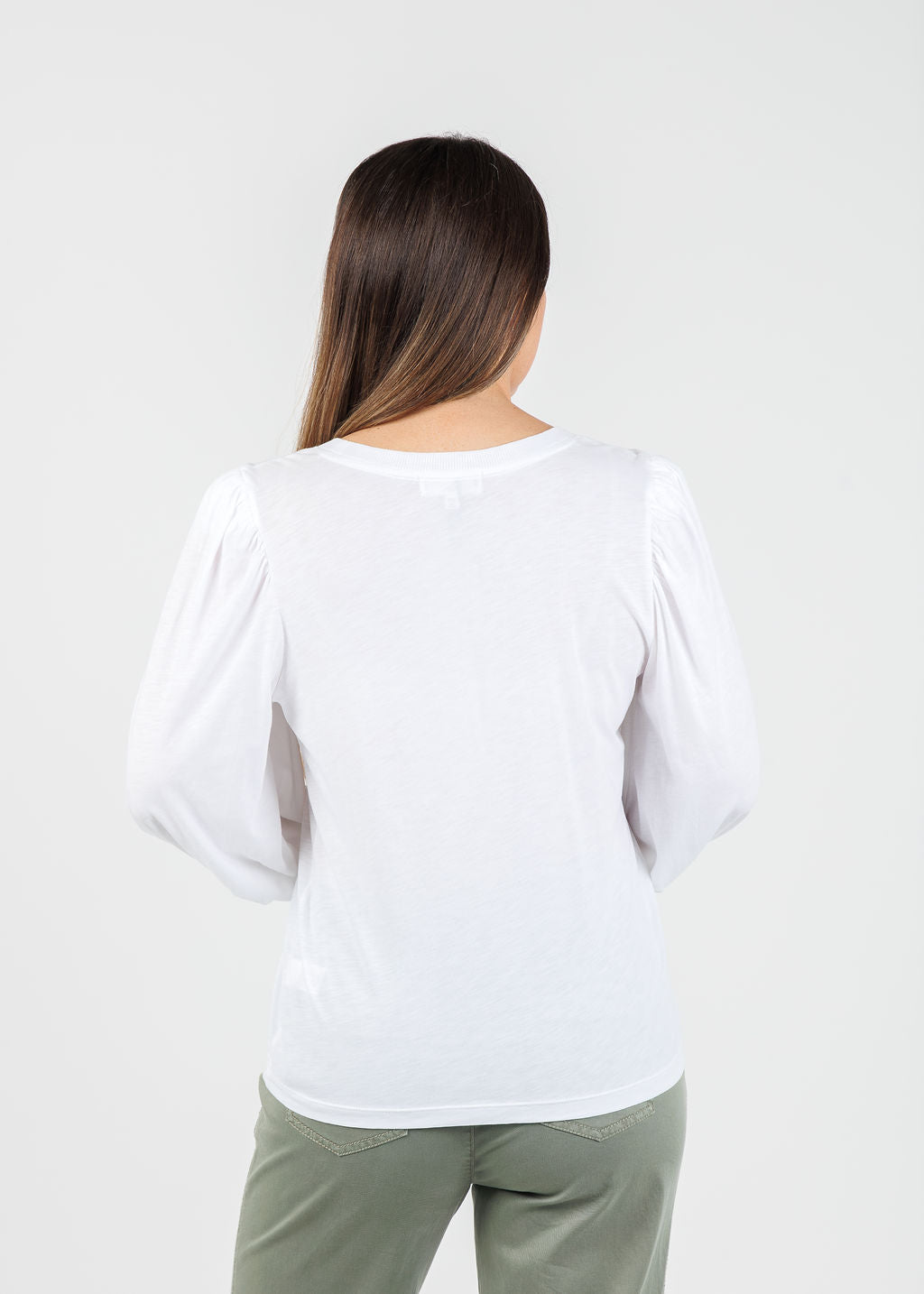 Nation Los Angeles Loren Smocked Peasant Tee in White available at Barbara Katz