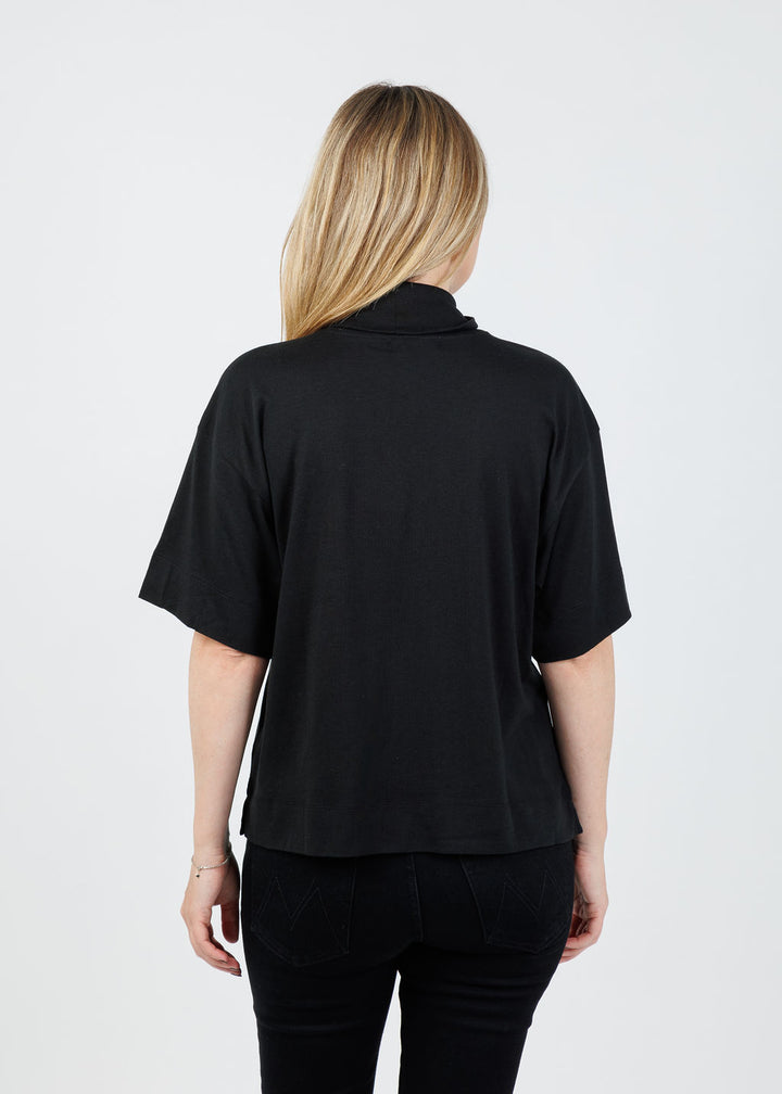 Nation Fable Turtleneck Tee in Jet Black available at Barbara Katz