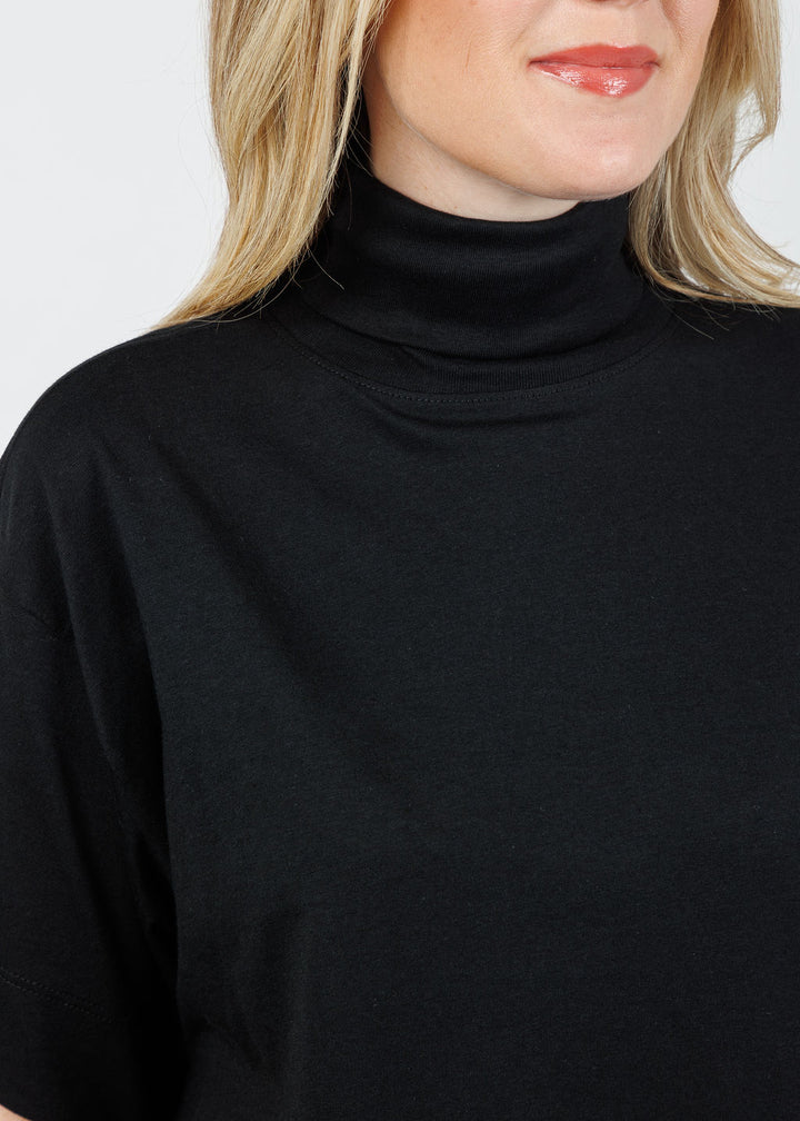 Nation Fable Turtleneck Tee in Jet Black available at Barbara Katz