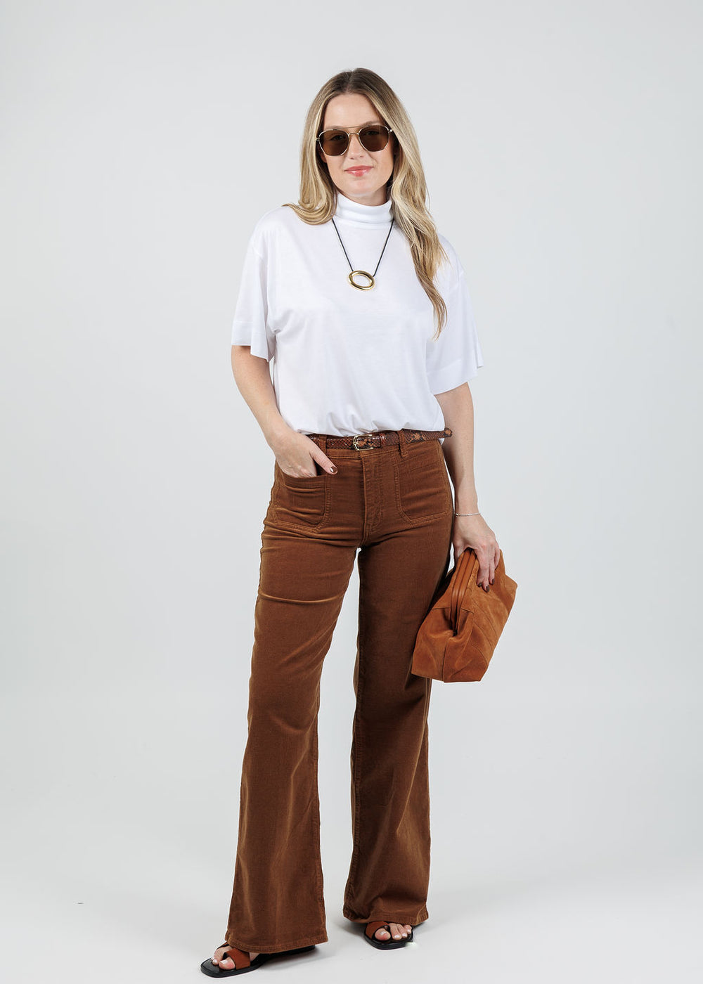 Nation Fable Turtleneck Tee in White available at Barbara Katz