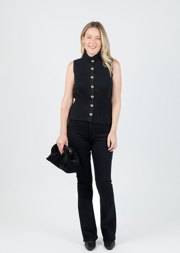 Nation Ira Sweater Vest in Jet Black available at Barbara Katz