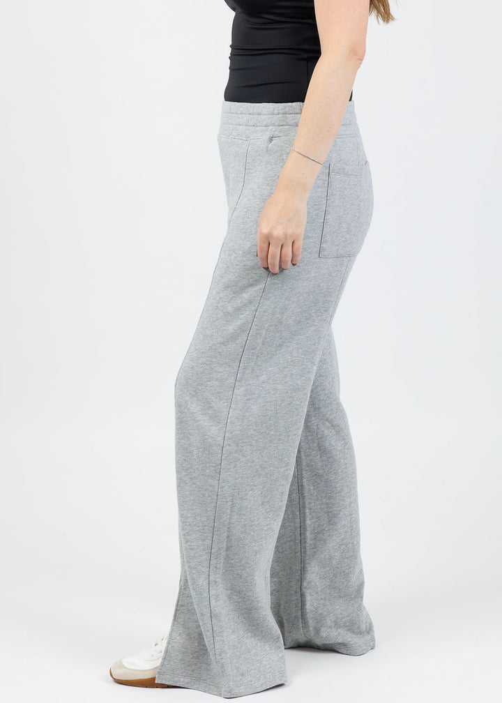 Nation Lincoln Front Slit Knit Pants in Heather Grey available at Barbara Katz