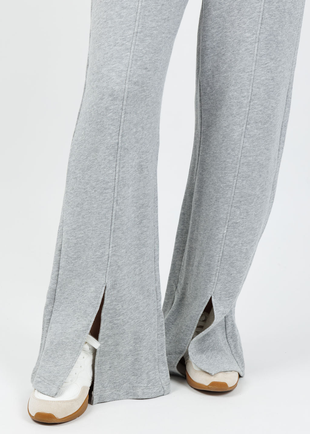 Nation Lincoln Front Slit Knit Pants in Heather Grey available at Barbara Katz
