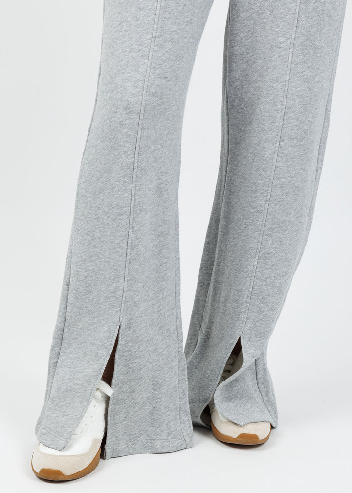 Nation Lincoln Front Slit Knit Pants in Heather Grey available at Barbara Katz