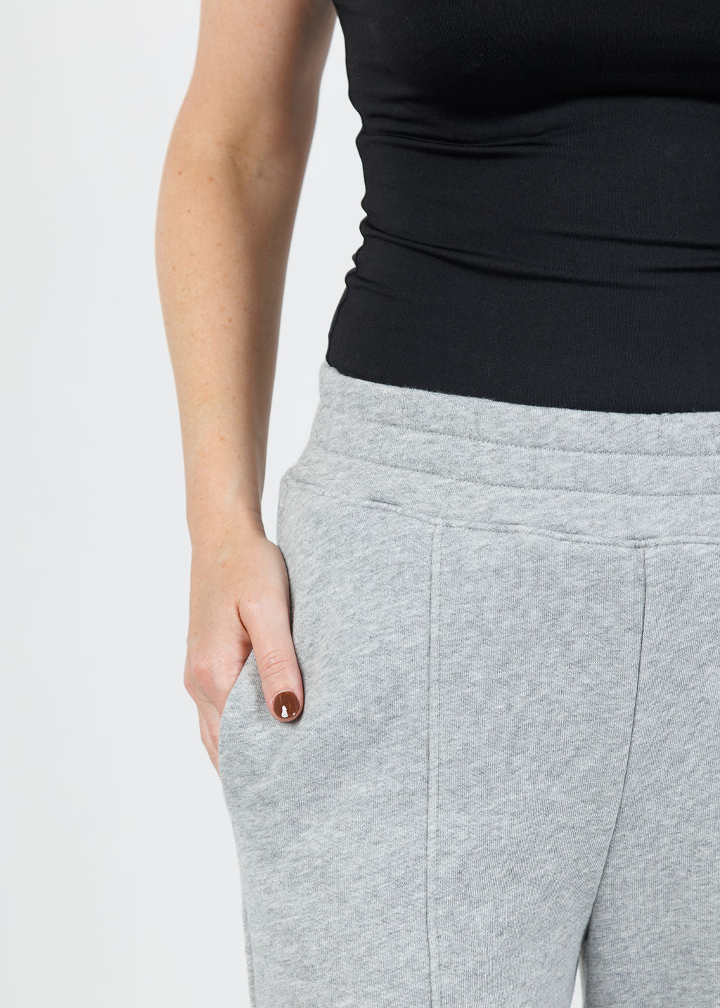 Nation Lincoln Front Slit Knit Pants in Heather Grey available at Barbara Katz