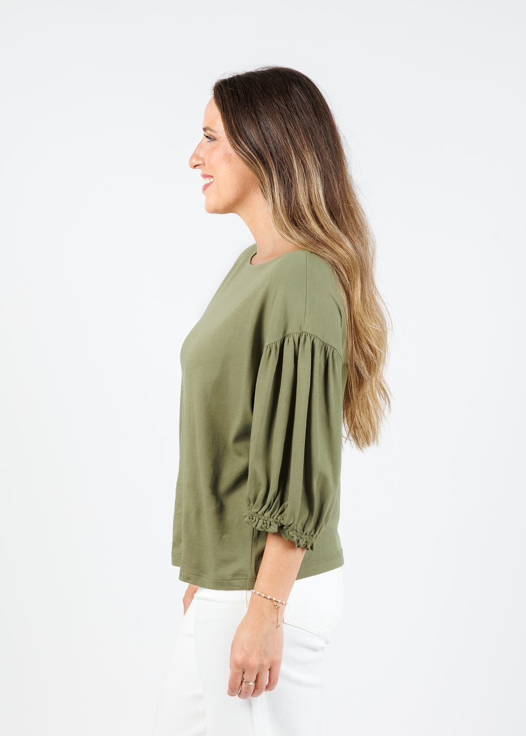 Nation Sandra Boatneck Top in Matcha available at Barbara Katz