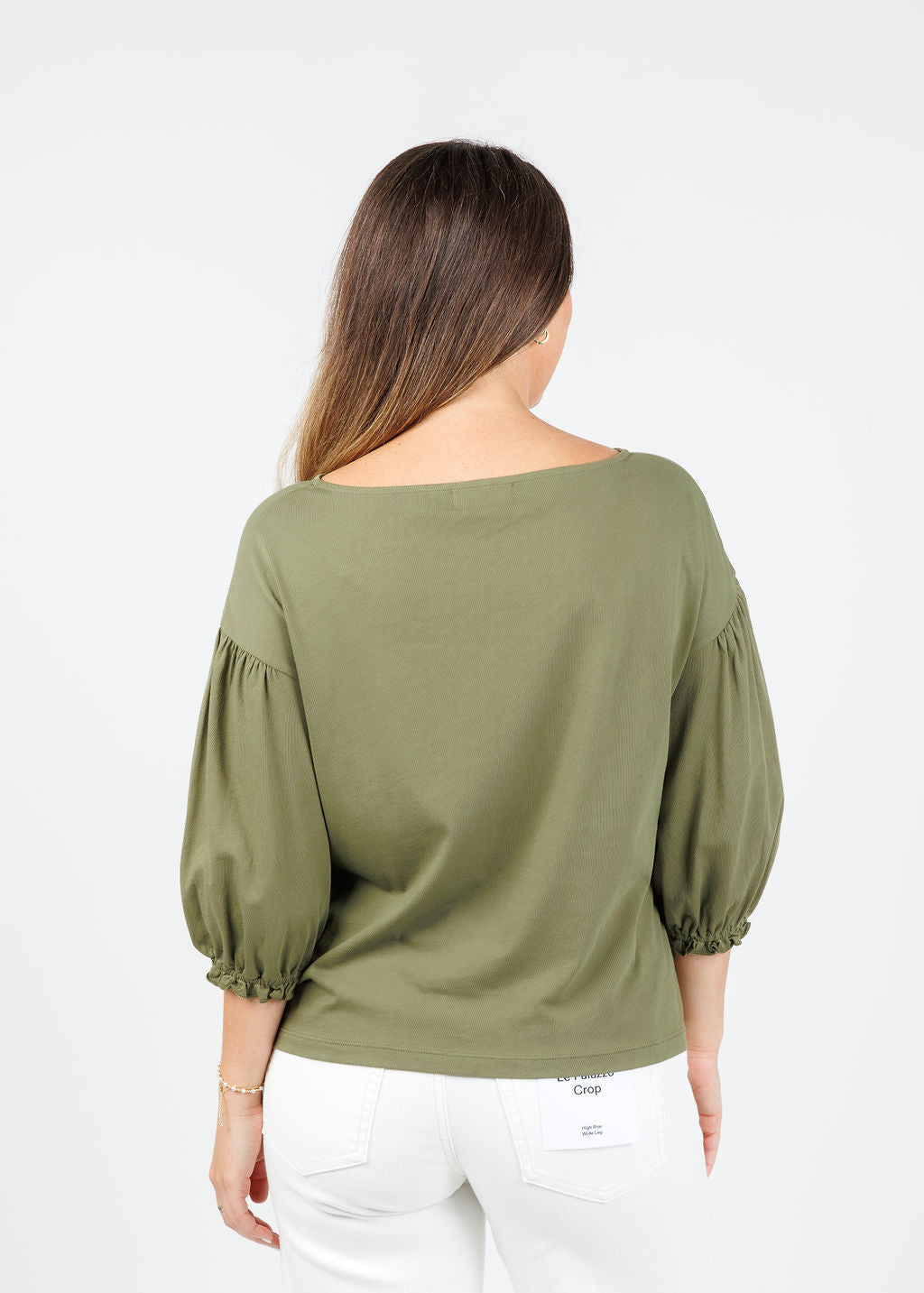 Nation Sandra Boatneck Top in Matcha available at Barbara Katz