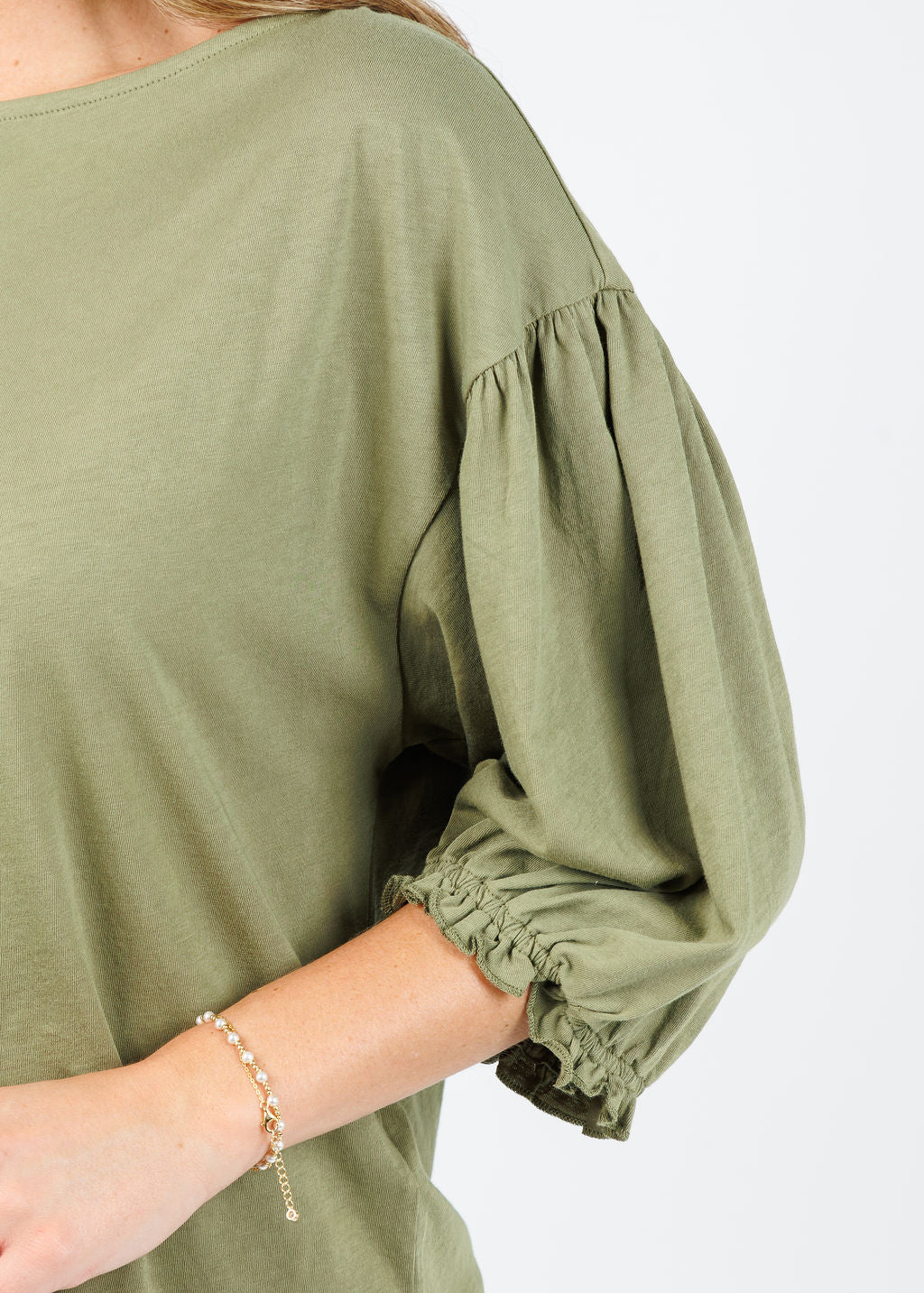 Nation Sandra Boatneck Top in Matcha available at Barbara Katz