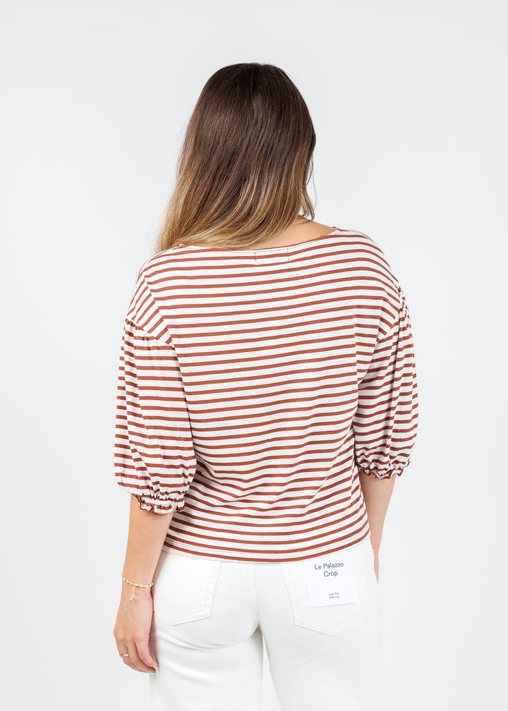 Nation Sandra Boatneck Top in Sable Stripe available at Barbara Katz