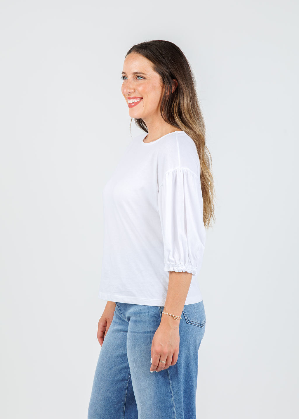 Nation Sandra Boatneck Top in White available at Barbara Katz