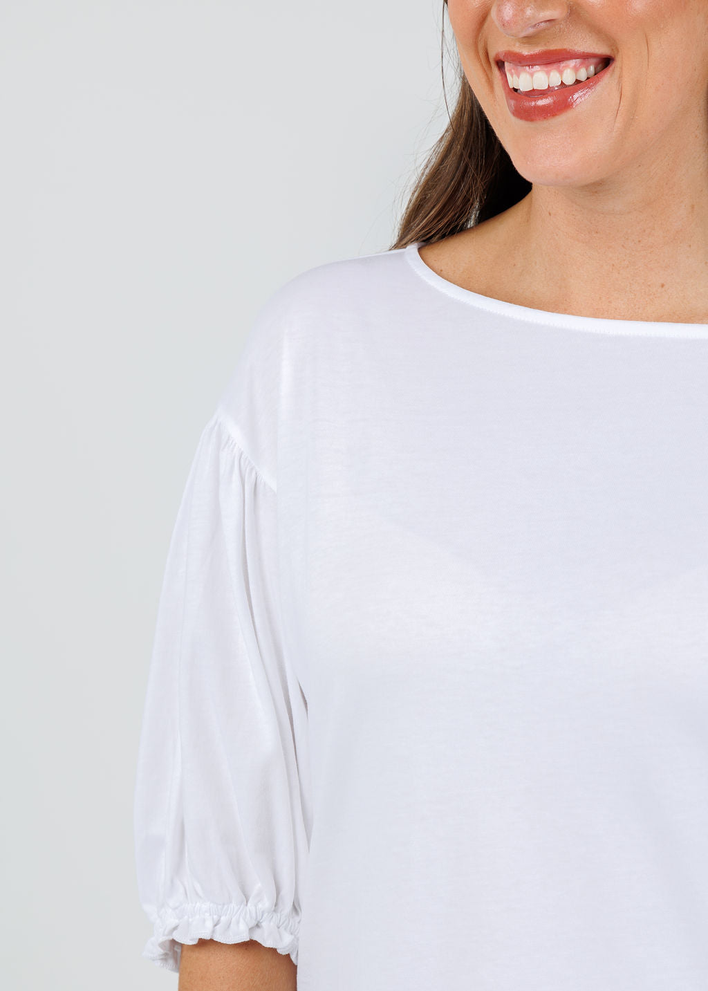 Nation Sandra Boatneck Top in White available at Barbara Katz