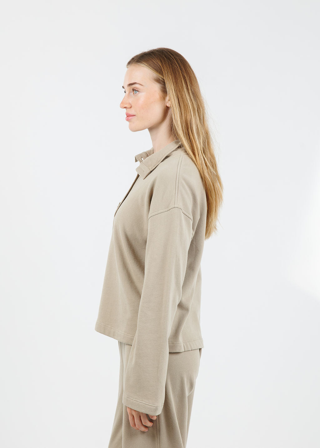 Nation Los Angeles Franz Sweatshirt in Vintage Khaki available at Barbara Katz