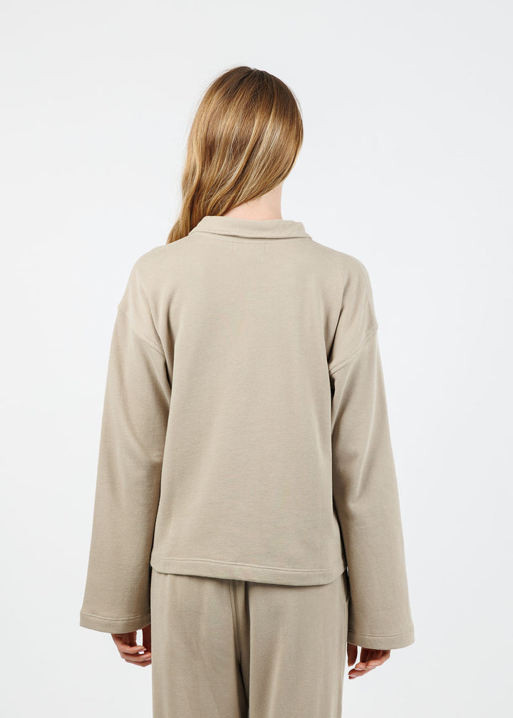 Nation Los Angeles Franz Sweatshirt in Vintage Khaki available at Barbara Katz