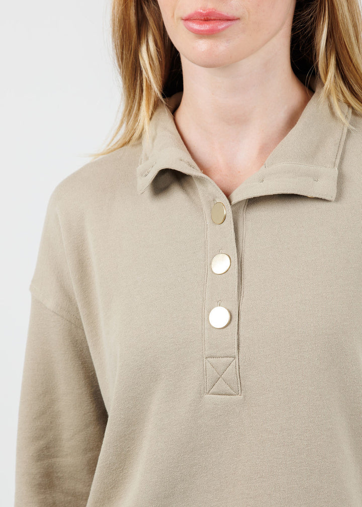 Nation Los Angeles Franz Sweatshirt in Vintage Khaki available at Barbara Katz