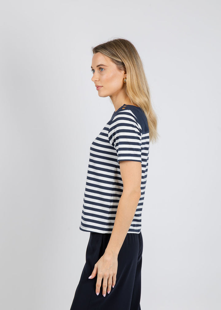 Nation Los Angeles Johnnie Tee in Seascape Stripe available at Barbara Katz