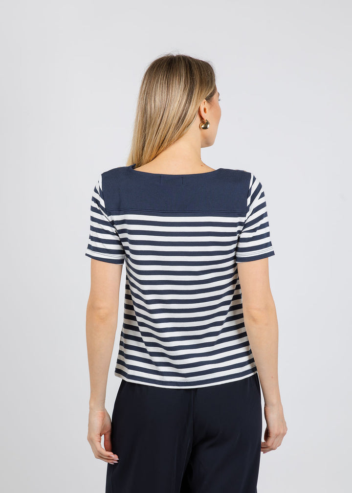 Nation Los Angeles Johnnie Tee in Seascape Stripe available at Barbara Katz
